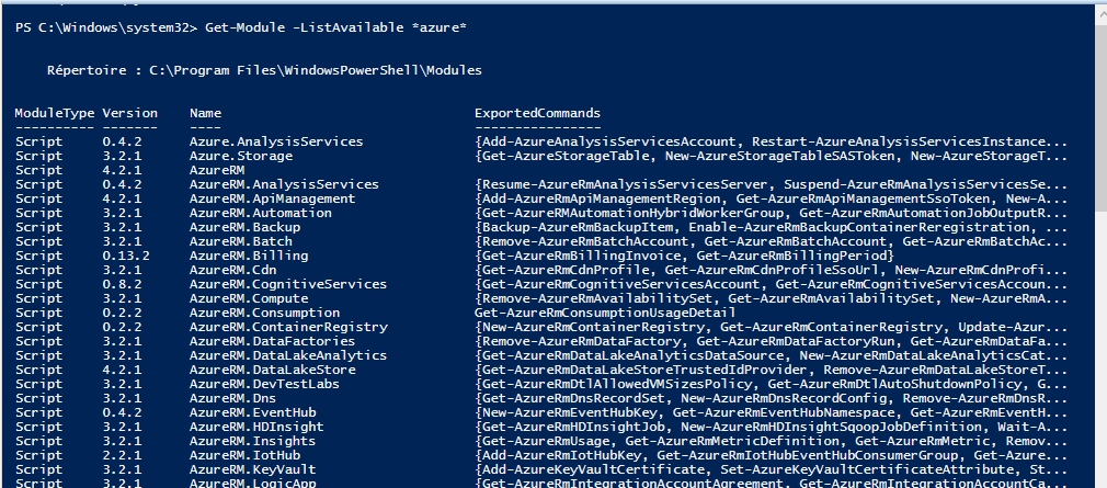 Installer le module PowerShell pour Azure